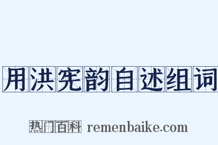 用洪宪韵自述组词是什么意思的图片